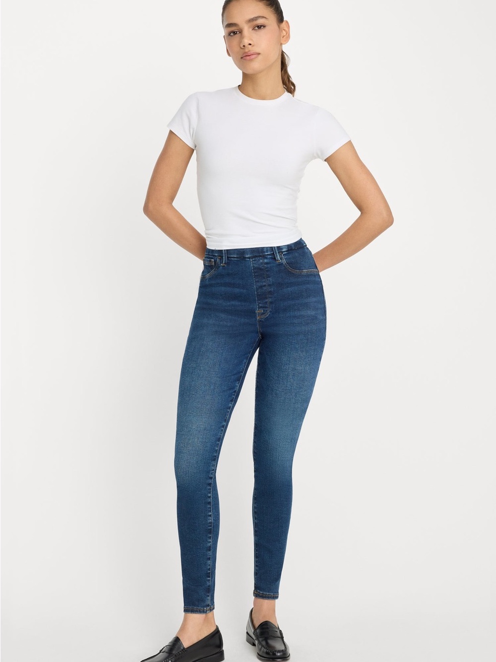 Good American, Power Stretch Pull-On Skinny Jeanns